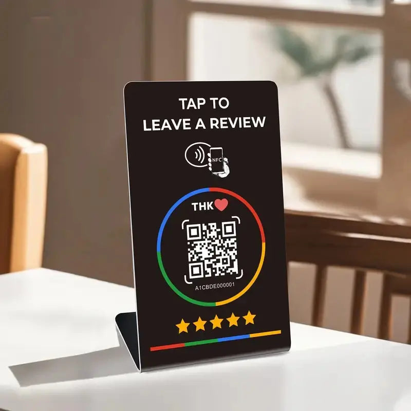 Black stand on a café table